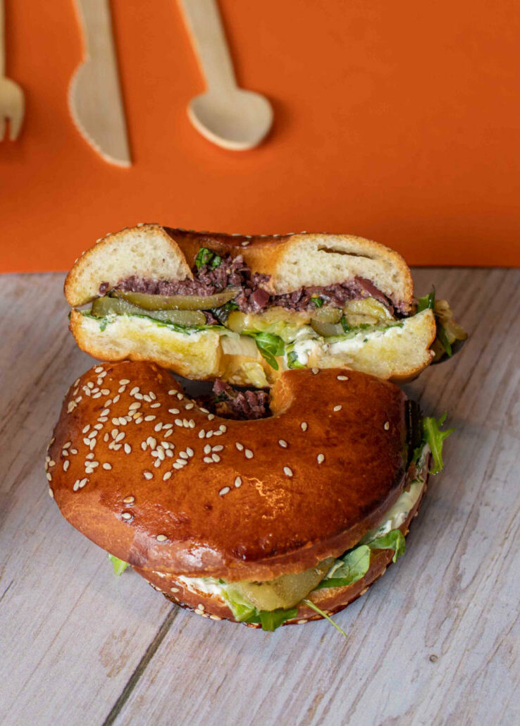 8 Grands bagels végétarien