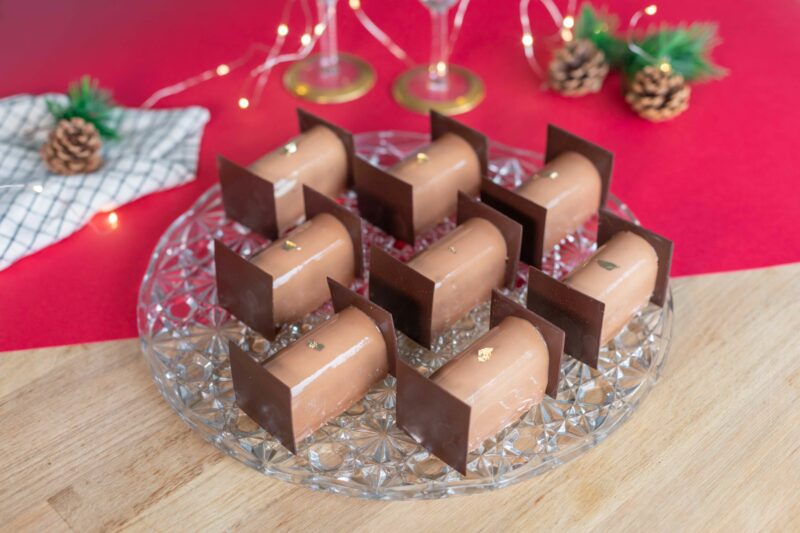 8 Bûchettes crème de marrons et coeur cassis